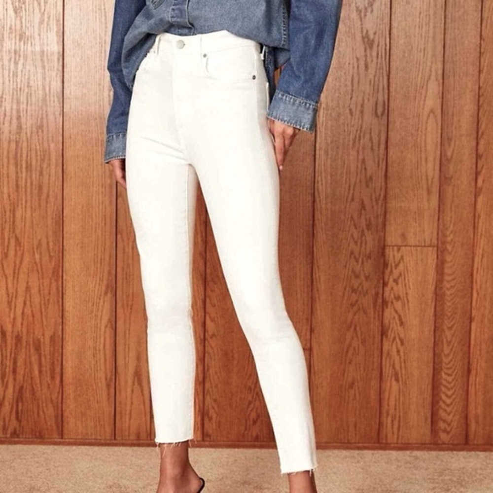 🔥NWT ARITZIA White Jeans Denim Forum Lola High Rise Skinny Crop Jeans